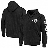 Men's Los Angeles Rams G III Sports by Carl Banks Post Route Full Zip Hoodie Charcoal,baseball caps,new era cap wholesale,wholesale hats